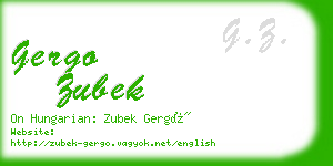 gergo zubek business card